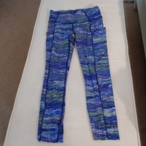 lululemon fast and free Nulux  interconnect blue multi tights size small/2